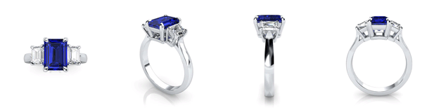 3D Renderings of Blue Sapphire Ring