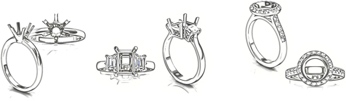 Hand-drawn sketch of sapphire rings.