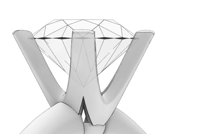 prong setting side view