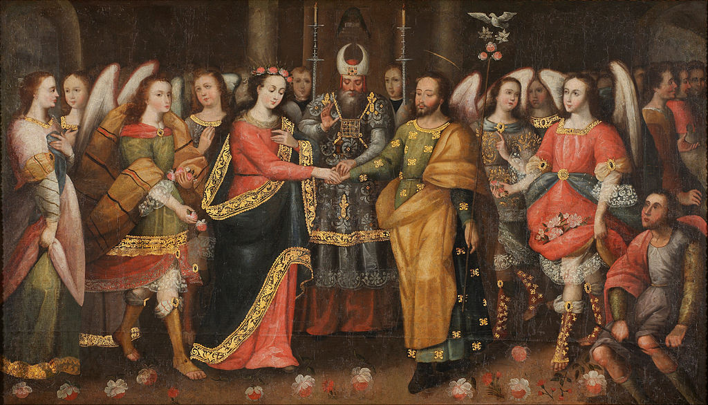 The Marriage of the Virgin painting love rings
