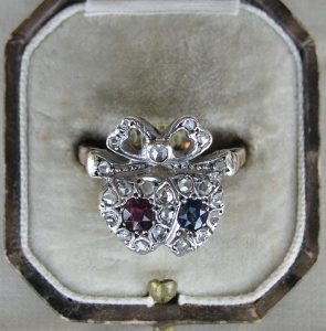 antique twin heart ring