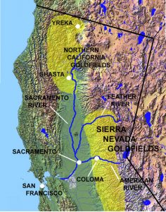 California gold rush map