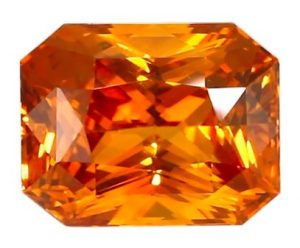 radiant cut orange sapphire
