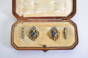 Faberge sapphire diamond cufflinks