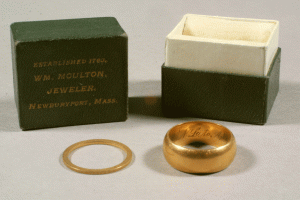 Inscribed wedding band and keeper ring