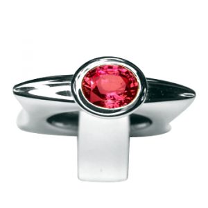 bezel set pink sapphire