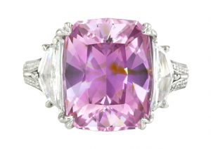 purplish-pink sapphire diamond ring