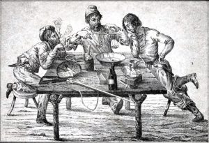 miners weighing their gold