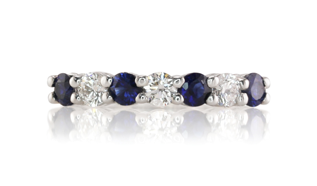 blue sapphire and diamond eternity band