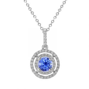 blue sapphire diamond necklace