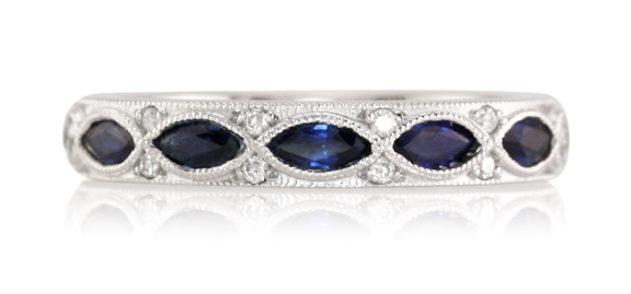 marquise sapphire and diamond band