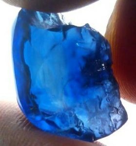 Nigerian blue rough sapphire crystal