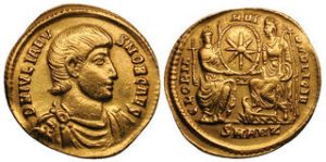 Roman solidus gold coin