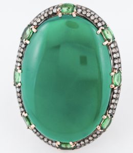 mid-century cabochon cocktail ring