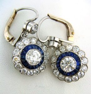 sapphire Art Deco earrings