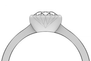 bezel setting side view