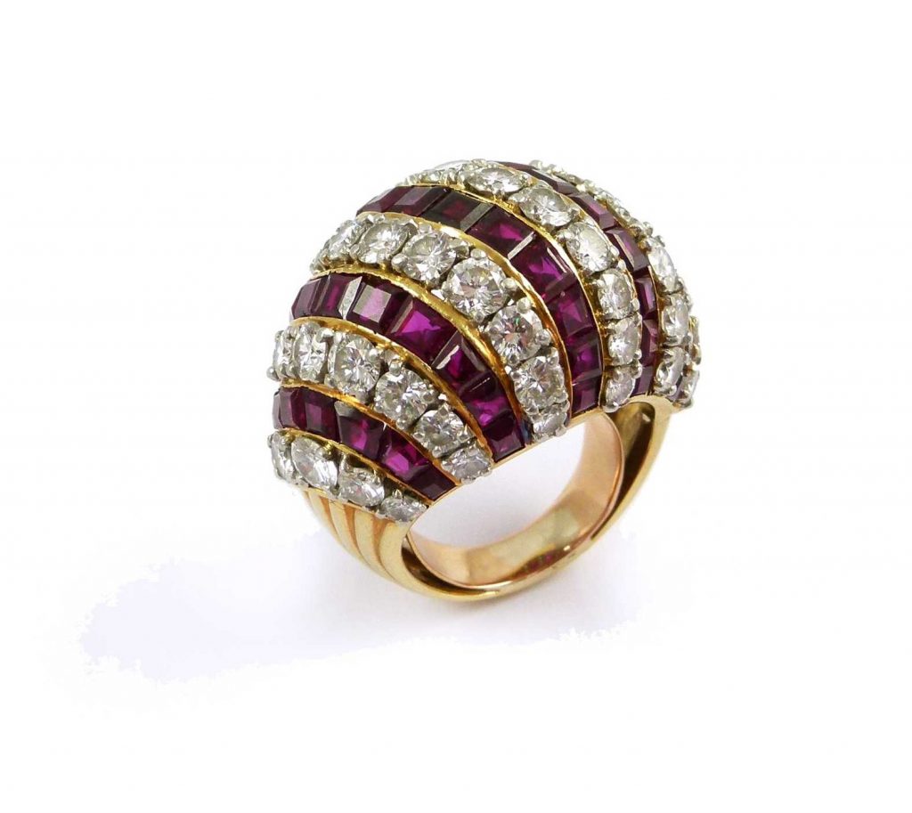 Cartier ruby bombe ring