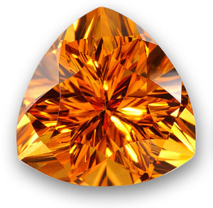 trillion cut citrine gemstone