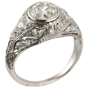 Edwardian platinum and diamond ring