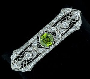 edwardian peridot brooch