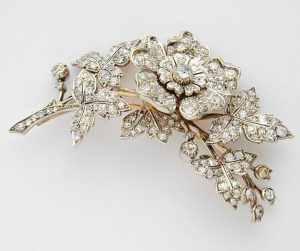 gold and diamond en tremblant brooch