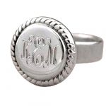 engraved platinum ring