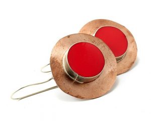 hammered resin earrings