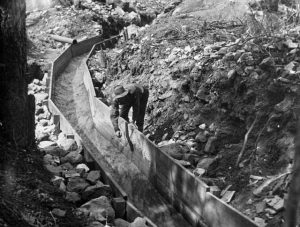 prospector and metal sluice