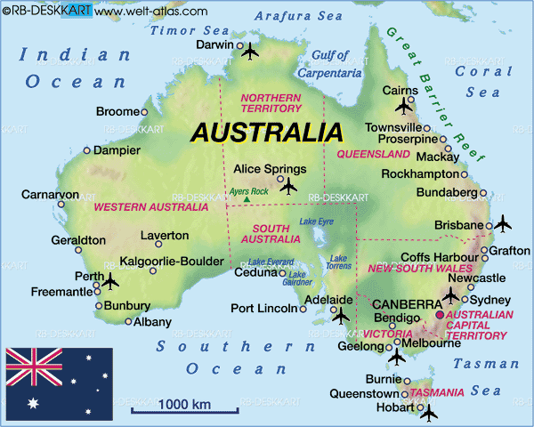 map of australia
