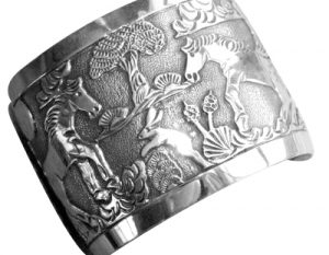 native american storyteller silver bracelet