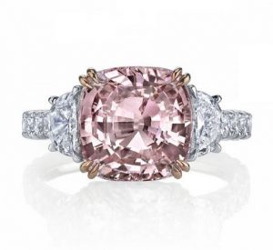 pink diamond ring accent stone