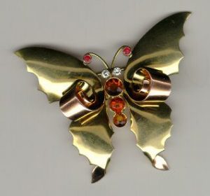 retro tiffany butterfly brooch