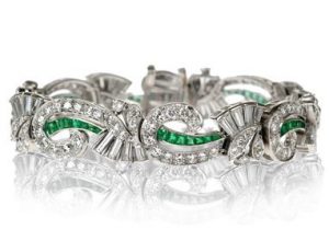 Tiffany Art Deco emerald bracelet