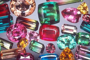 mixed colors tourmaline gemstones