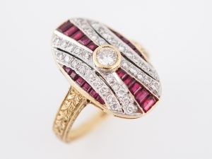 Retro ruby cocktail ring